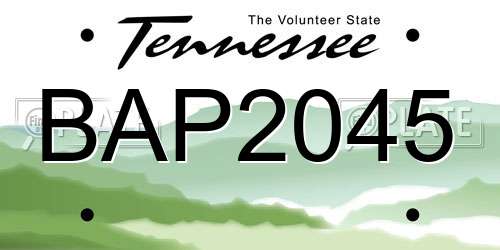 BAP2045 Tennessee License Plate