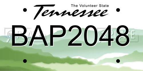 BAP2048 Tennessee License Plate