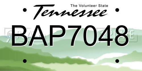 BAP7048 Tennessee License Plate
