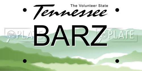 BARZ Tennessee License Plate
