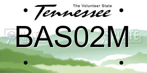 BAS02M Tennessee License Plate