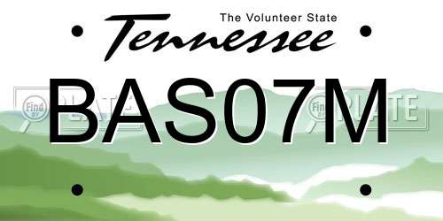 BAS07M Tennessee License Plate