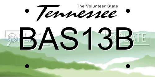 BAS13B Tennessee License Plate