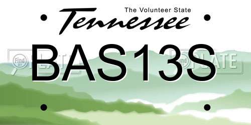 BAS13S Tennessee License Plate