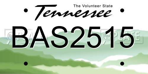 BAS2515 Tennessee License Plate