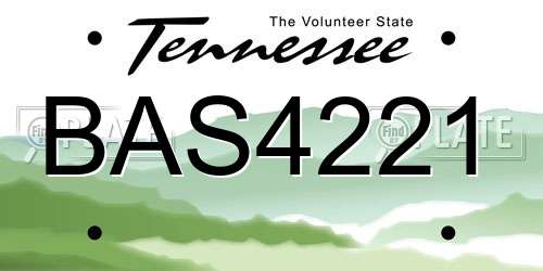 BAS4221 Tennessee License Plate