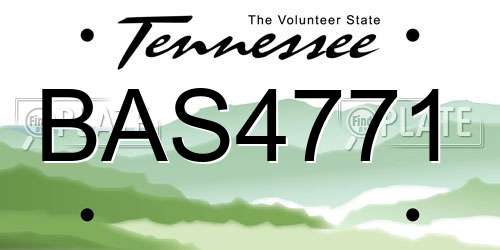 BAS4771 Tennessee License Plate
