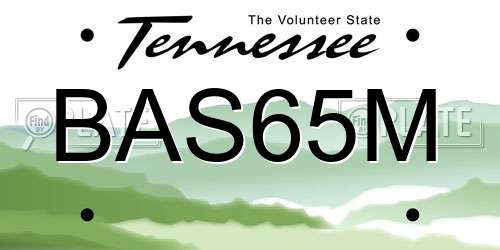 BAS65M Tennessee License Plate