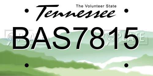 BAS7815 Tennessee License Plate