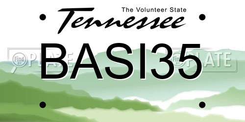 BASI35 Tennessee License Plate