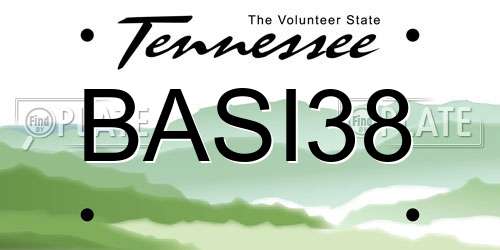 BASI38 Tennessee License Plate