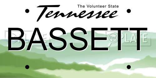 BASSETT Tennessee License Plate