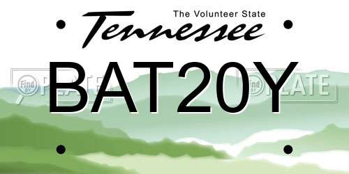 BAT20Y Tennessee License Plate