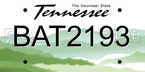 BAT2193 Tennessee License Plate