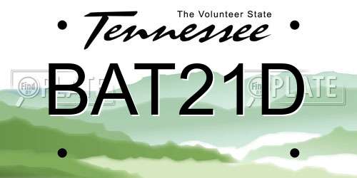 BAT21D Tennessee License Plate