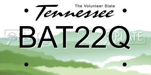 BAT22Q Tennessee License Plate
