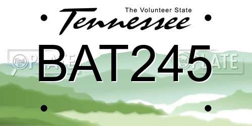 BAT245 Tennessee License Plate
