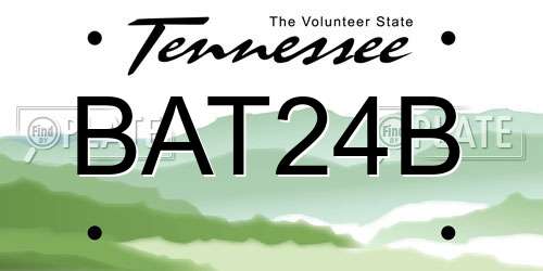 BAT24B Tennessee License Plate