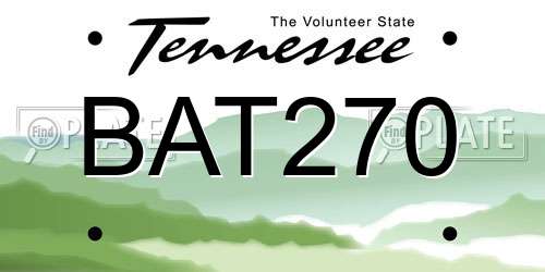 BAT270 Tennessee License Plate