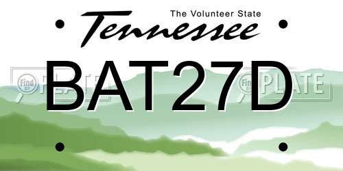 BAT27D Tennessee License Plate