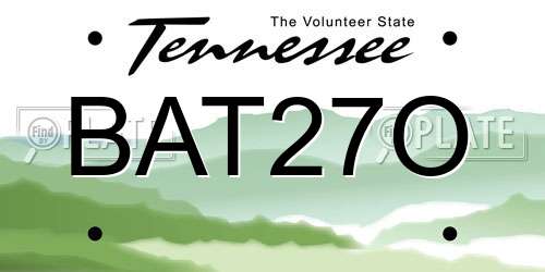 BAT27O Tennessee License Plate