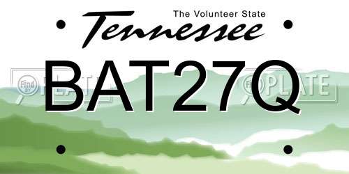 BAT27Q Tennessee License Plate