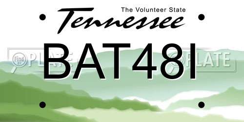 BAT48I Tennessee License Plate