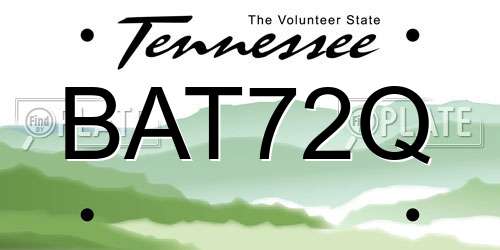 BAT72Q Tennessee License Plate