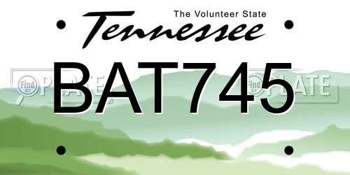 BAT745 Tennessee License Plate