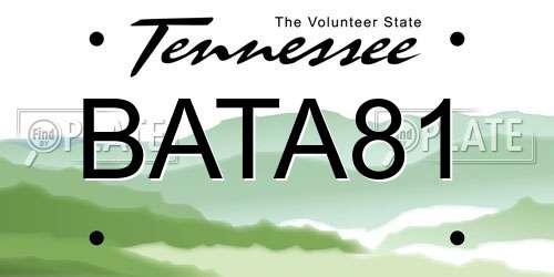 BATA81 Tennessee License Plate