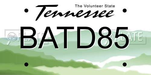 BATD85 Tennessee License Plate
