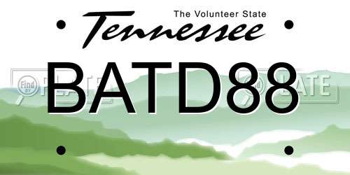 BATD88 Tennessee License Plate