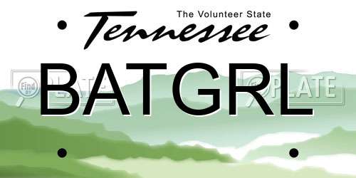 BATGRL Tennessee License Plate