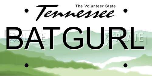 BATGURL Tennessee License Plate