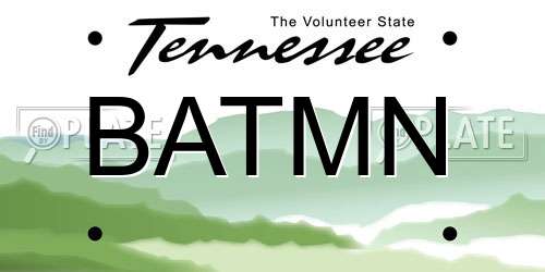 BATMN Tennessee License Plate