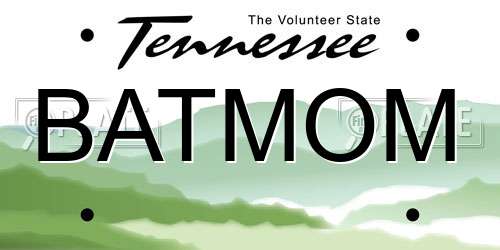 BATMOM Tennessee License Plate