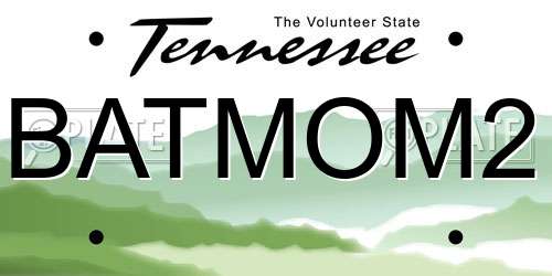 BATMOM2 Tennessee License Plate
