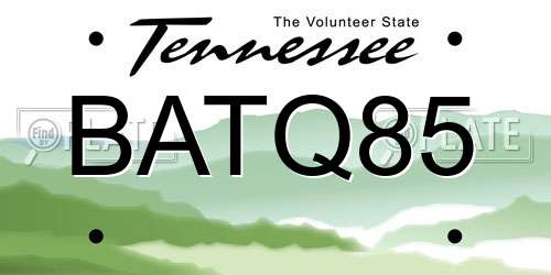 BATQ85 Tennessee License Plate
