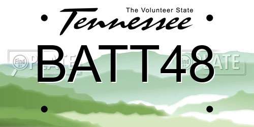 BATT48 Tennessee License Plate