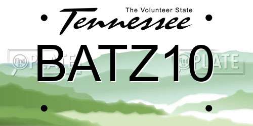 BATZ10 Tennessee License Plate