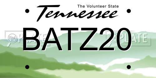 BATZ20 Tennessee License Plate