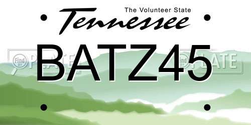 BATZ45 Tennessee License Plate