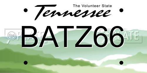 BATZ66 Tennessee License Plate