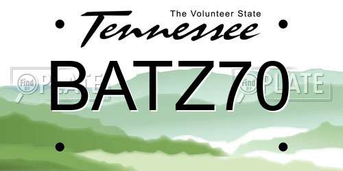 BATZ70 Tennessee License Plate
