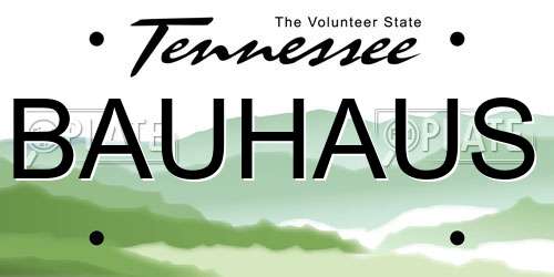 BAUHAUS Tennessee License Plate