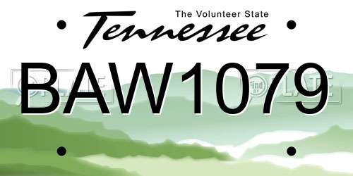 BAW1079 Tennessee License Plate