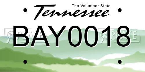 BAY0018 Tennessee License Plate