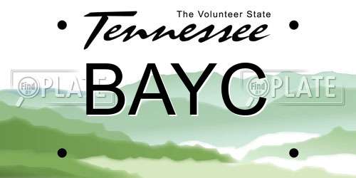 BAYC Tennessee License Plate