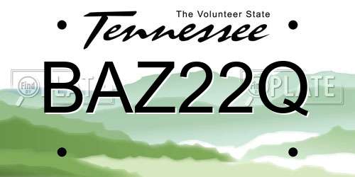 BAZ22Q Tennessee License Plate