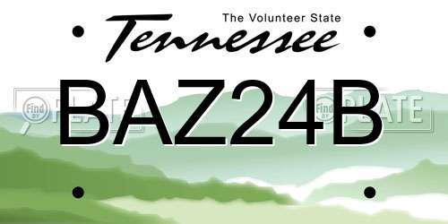 BAZ24B Tennessee License Plate